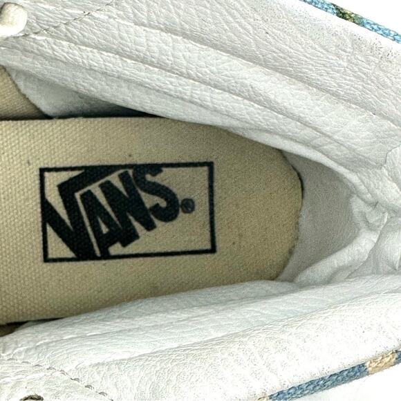 Men Sz 5.5 Vans Sk8hi Slim Lace High Sneaker Skateboard Van Doren Blue/Tropical - Picture 14 of 16